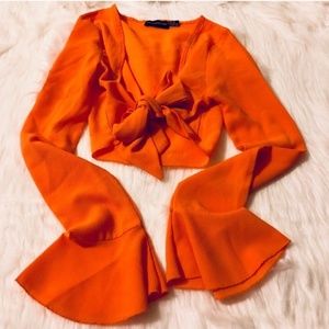 Tie in front crop top
